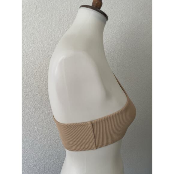 Frankies Swim Bikini Top One Shoulder Barb Ribbed Swimwear - Picture 7 of 8